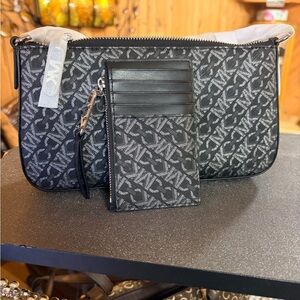 Michael kors Black and Gray Patterned Bag with Cardholder brand new with tags
